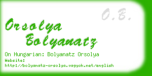 orsolya bolyanatz business card